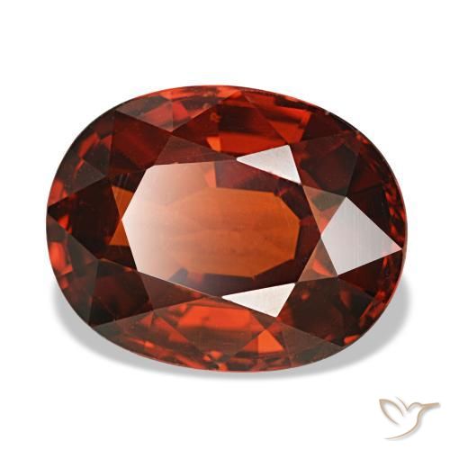 Granate espesartita rojo natural de 4,66 ct, corte óvalo, VS