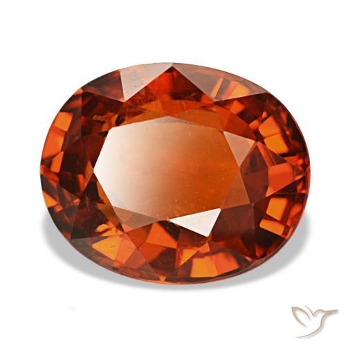 Granate espesartita rojo natural de 3,55 ct, corte óvalo, VS