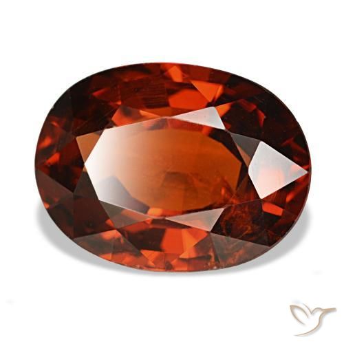 Granate espesartita rojo natural de 4,00 ct, corte óvalo, VS