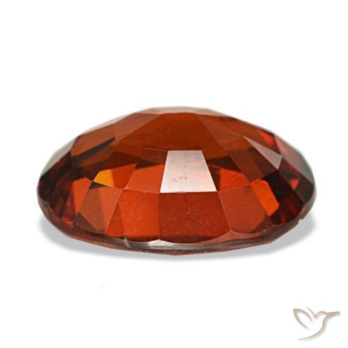 Granate espesartita rojo natural de 4,00 ct, corte óvalo, VS