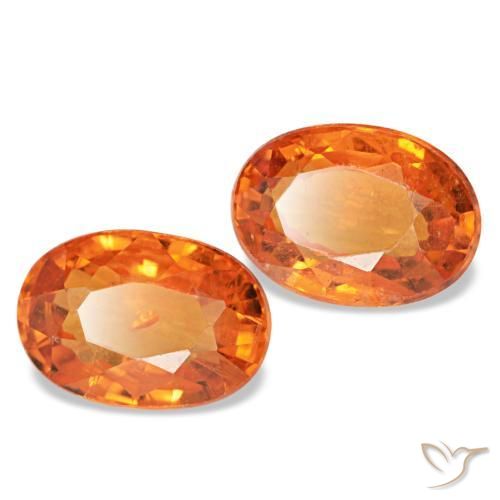 Gemas de granate espesartita naranja natural de 1,43 ct, corte óvalo, VS-SI