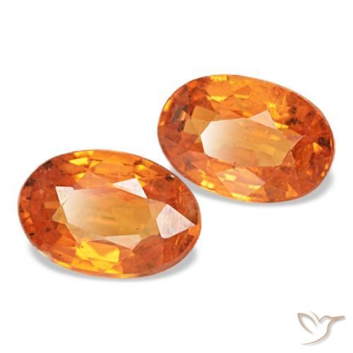 Gemas de granate espesartita naranja natural de 1,12 ct, corte óvalo, VS-SI