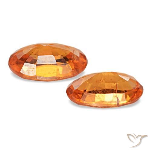 Gemas de granate espesartita naranja natural de 1,12 ct, corte óvalo, VS-SI