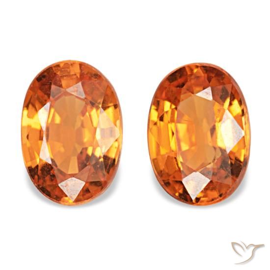 Granate espesartita naranja de 1,13 ct, ovalado, VS