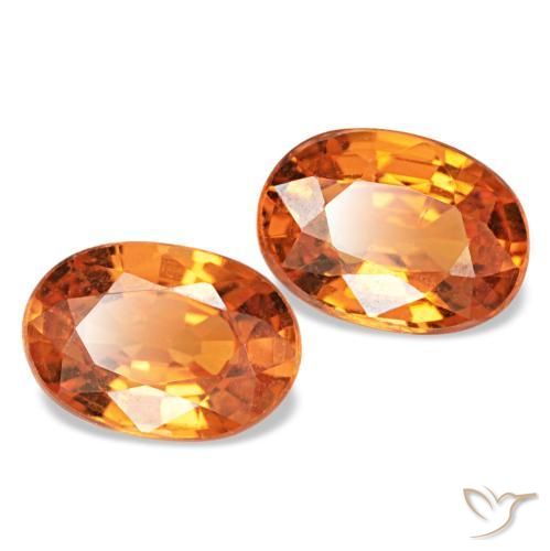 Gemas de granate espesartita naranja natural de 1,13 ct, corte óvalo, VS