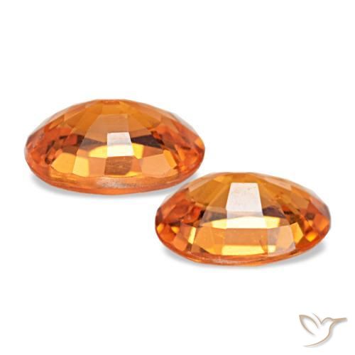 Gemas de granate espesartita naranja natural de 1,13 ct, corte óvalo, VS