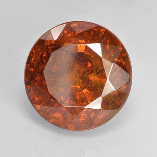 Esfalerita naranja natural de 11,33 ct, corte redondo, SI-I1