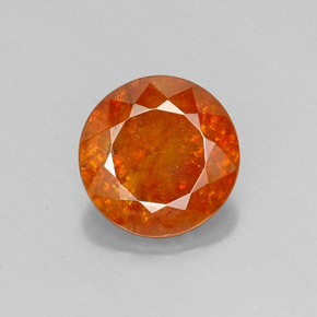 Esfalerita naranja natural de 6,17 ct, corte redondo, SI-I1