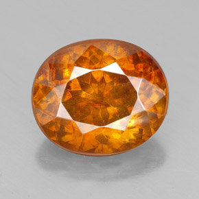 Esfalerita naranja natural de 7,77 ct, corte óvalo, SI-I1