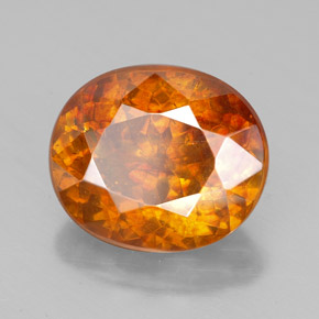 Esfalerita naranja natural de 7,77 ct, corte óvalo, SI-I1