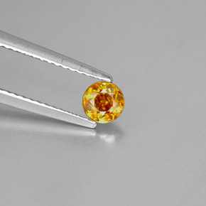 Esfalerita naranja natural de 0,41 ct, corte redondo, VS