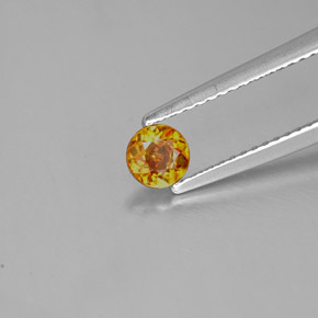Esfalerita naranja natural de 0,41 ct, corte redondo, VS