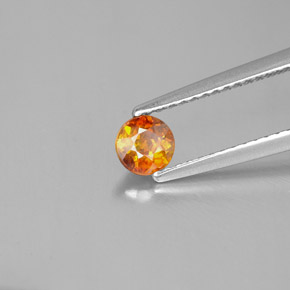 Esfalrita Naranja rojizo natural de 0.46 ct, Corte Redondo, VS