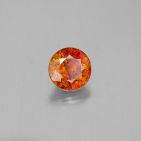 Esfalrita Naranja rojizo natural de 1.13 ct, Corte Redondo, SI