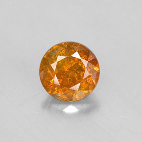 Esfalerita naranja natural de 0,57 ct, corte redondo, VS-SI