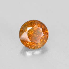 Esfalerita naranja natural de 0,57 ct, corte redondo, VS-SI