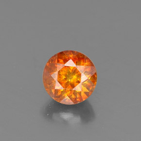 Esfalerita naranja natural de 0,53 ct, corte redondo, VS-SI