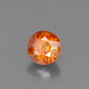Esfalerita naranja natural de 0,53 ct, corte redondo, VS-SI