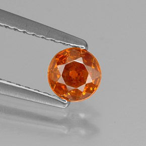Esfalerita naranja natural de 0,40 ct, corte redondo, VS-SI