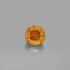 Esfalerita naranja natural de 0,69 ct, corte redondo, SI
