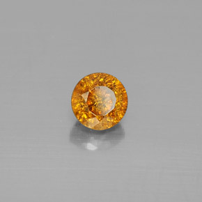 Esfalerita naranja natural de 0,69 ct, corte redondo, SI