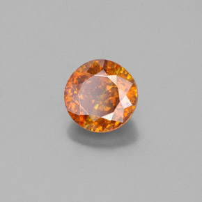 Esfalerita naranja natural de 1,60 ct, corte redondo, SI