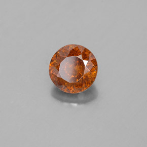 Esfalerita naranja natural de 1,39 ct, corte redondo, SI
