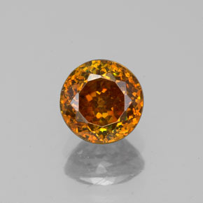 Esfalerita naranja natural de 1,15 ct, corte redondo, VS-SI