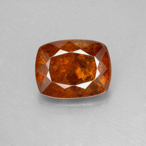Esfalerita naranja natural de 3,70 ct, corte cojín, SI