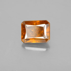 Esfalrita Naranja medio natural de 2.15 ct, corte esmeralda, SI