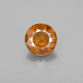 Esfalerita naranja natural de 2,12 ct, corte redondo, SI