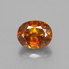 Esfalerita naranja natural de 2,12 ct, corte óvalo, SI
