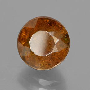 Esfalerita naranja natural de 3,57 ct, corte redondo, SI