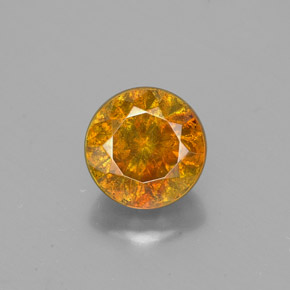 Esfalerita naranja natural de 1,86 ct, corte redondo, SI