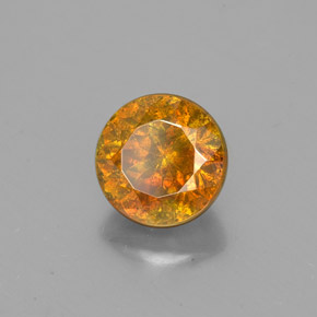 Esfalerita naranja natural de 1,86 ct, corte redondo, SI