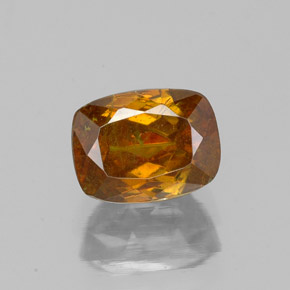 Esfalerita naranja natural de 1,63 ct, corte cojín, SI