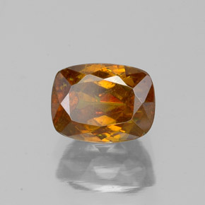 Esfalerita naranja natural de 1,63 ct, corte cojín, SI