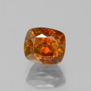 Esfalerita naranja natural de 1,56 ct, corte cojín, SI