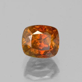 Esfalerita naranja natural de 1,56 ct, corte cojín, SI