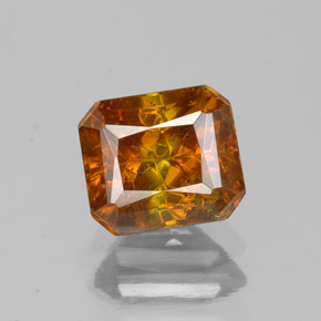 Esfalerita naranja natural de 1,60 ct, corte esmeralda, SI