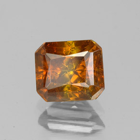 Esfalerita naranja natural de 1,60 ct, corte esmeralda, SI