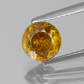 Esfalerita naranja natural de 1,30 ct, corte redondo, SI