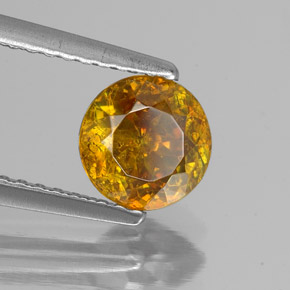 Esfalerita naranja natural de 1,30 ct, corte redondo, SI