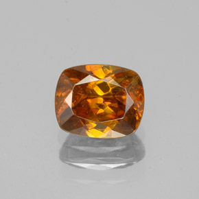 Esfalerita naranja natural de 1,25 ct, corte cojín, VS-SI
