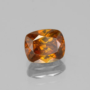 Esfalerita naranja natural de 1,25 ct, corte cojín, VS-SI