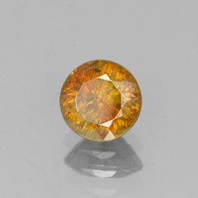 Esfalerita naranja natural de 1,01 ct, corte redondo, SI