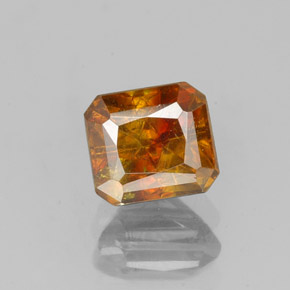 Esfalrita Naranja rojizo natural de 1.37 ct, corte esmeralda, SI