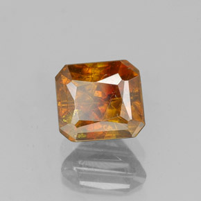 Esfalrita Naranja rojizo natural de 1.37 ct, corte esmeralda, SI
