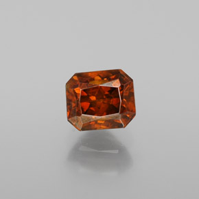 Esfalerita naranja natural de 0,85 ct, corte esmeralda, VS