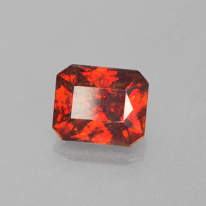 Esfalerita naranja natural de 1,85 ct, corte esmeralda, SI